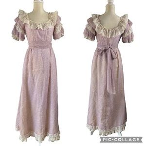 Vintage 60s Cottage Core prairie Dress size S